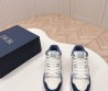 Мужские кожаные кроссовки Christian Dior 2023 белые с голубым