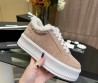 Женские замшевые кроссовки Chanel 2023 бежевые с мехом