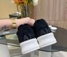 Женские замшевые кроссовки Chanel 2023 черные с мехом
