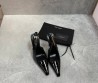 Женские туфли Saint Laurent 2023 черные лакированные