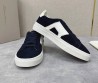 Мужские замшевые кеды Santoni 2023 темно-синие