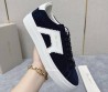Мужские замшевые кеды Santoni 2023 темно-синие