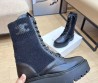 Женские кожаные ботинки Celine 2023 черные с трикотажной вставкой