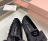 Женские бархатные мокасины Miu Miu 2023 черные с бантами