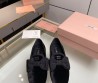 Женские бархатные мокасины Miu Miu 2023 черные с бантами