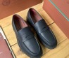 Мужские кожаные лоферы Loro Piana 2023 темно-синие