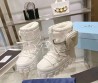 Женские луноходы Prada 2023 белые с накладным карманом