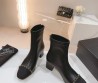Женские кожаные сапоги Chanel 2024 черные с матовым носком
