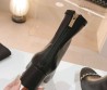 Женские кожаные сапоги Chanel 2024 черные с матовым носком