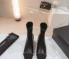 Женские кожаные сапоги Chanel 2024 черные с матовым носком
