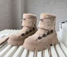 Женские замшевые ботинки Brunello Cucinelli 2024 бежевые с мехом