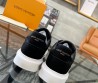 Мужские комбинированные кроссовки Louis Vuitton 2023 черные с белой подошвой