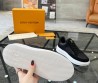 Мужские комбинированные кроссовки Louis Vuitton 2023 черные с белой подошвой