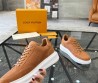 Мужские комбинированные кроссовки Louis Vuitton 2023 коричневые с белой подошвой