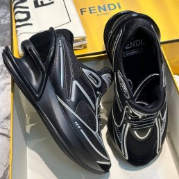 Женские комбинированные кроссовки Fendi 2023 черные