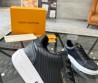 Мужские кожаные кроссовки Louis Vuitton 2023 черные с логотипами