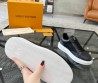 Мужские кожаные кроссовки Louis Vuitton 2023 черные с логотипами