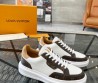 Мужские кожаные кроссовки Louis Vuitton 2023 белые с коричневым