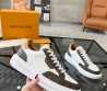Мужские кожаные кроссовки Louis Vuitton 2023 белые с коричневым