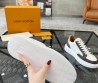 Мужские кожаные кроссовки Louis Vuitton 2023 белые с коричневым