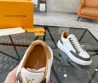 Мужские кожаные кроссовки Louis Vuitton 2023 белые с коричневым