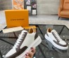 Мужские кожаные кроссовки Louis Vuitton 2023 белые с коричневым