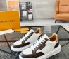 Мужские кожаные кроссовки Louis Vuitton 2023 белые с коричневым