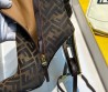 Женские текстильные сапоги на каблуке Fendi 2023 коричневые с принтом