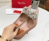 Женские атласные туфли Roger Vivier 2014 бежевые