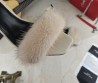 Женские кожаные босоножки Saint Laurent 2023 бежевые с мехом
