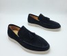 Мужские замшевые лоферы Santoni 2024 черные с кисточками