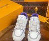 Женские кожаные кроссовки Louis Vuitton 2024 белые с фиолетовым
