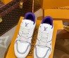 Женские кожаные кроссовки Louis Vuitton 2024 белые с фиолетовым