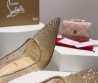 Женские комбинированные туфли Christian Louboutin 2024 сетка со стразами