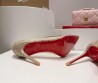 Женские комбинированные туфли Christian Louboutin 2024 сетка со стразами