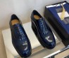 Мужские кожаные туфли Prada 2023 синие лакированные