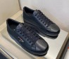 Мужские кожаные кроссовки Prada 2023 черные с принтом