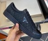 Мужские кожаные кроссовки Prada 2023 черные с принтом