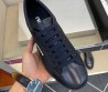 Мужские кожаные кроссовки Prada 2023 черные с принтом