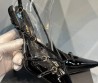 Женские кожаные туфли Miu Miu 2023 черные лакированные
