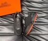Мужские комбинированные кроссовки Hermes 2024 черные