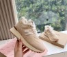 Женские замшевые кроссовки New Balance x Miu Miu 2023 бежевые