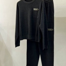 Женский кашемировый костюм Brunello Cucinelli 2023 темно-серый