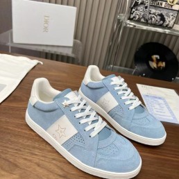 Женские замшевые кроссовки Christian Dior 2023 голубые
