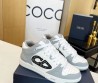 Женские кожаные кроссовки Christian Dior 2024 белые с серым