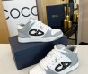 Женские кожаные кроссовки Christian Dior 2024 белые с серым
