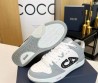Женские кожаные кроссовки Christian Dior 2024 белые с серым