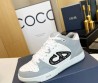 Женские кожаные кроссовки Christian Dior 2024 белые с серым
