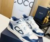 Женские кожаные кроссовки Christian Dior 2024 белые с синим