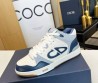 Женские кожаные кроссовки Christian Dior 2024 белые с синим